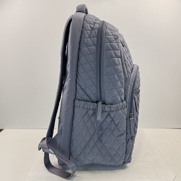 Vera Bradley Essential Large Backpack Gray Quilted Polka Dot Lining Zip Pockets - Picture 2 of 16